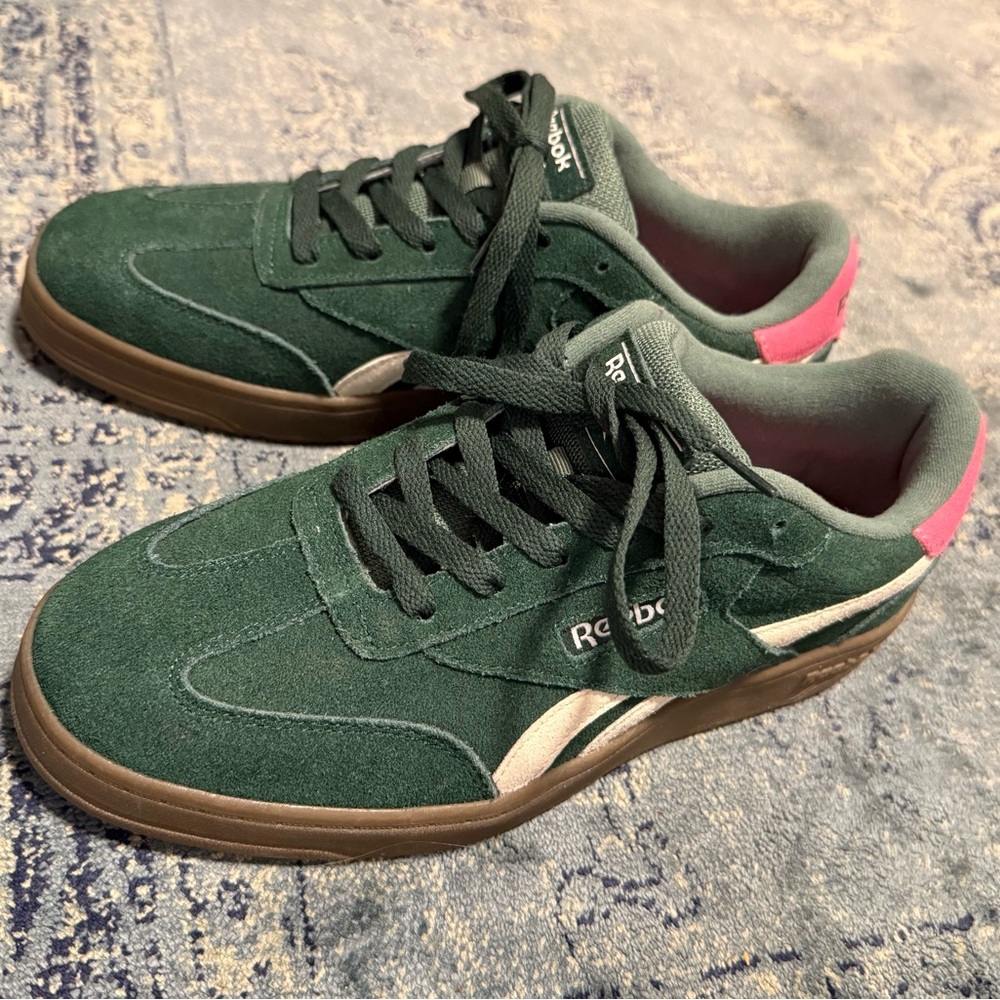 Reebok 8.5 Forte Lounger Women's Sneakers Green Pink White Sneakers NwoB - Picture 3 of 11